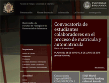 Tablet Screenshot of facultadfilologia.usal.es